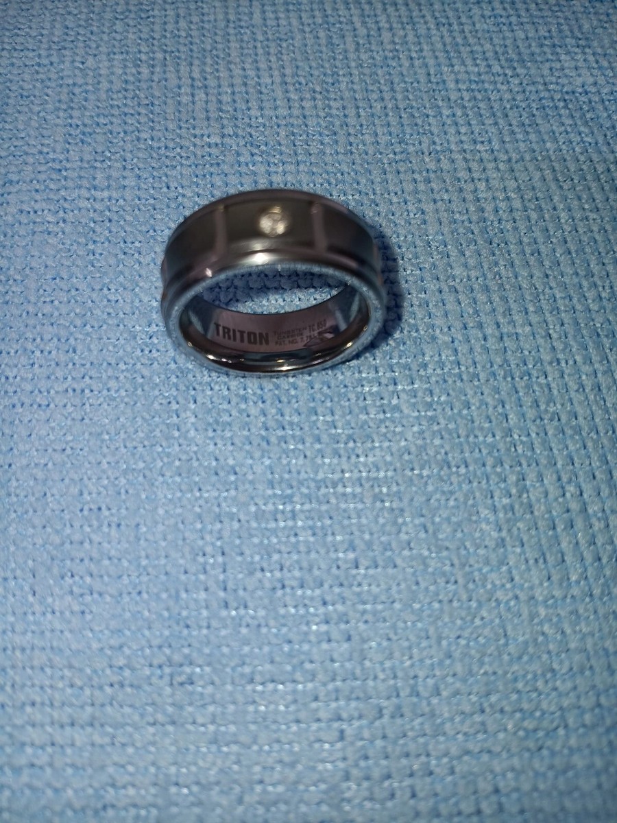 Kay Jewelers mens wedding triton Tungsten Ring size 10 With Diamond