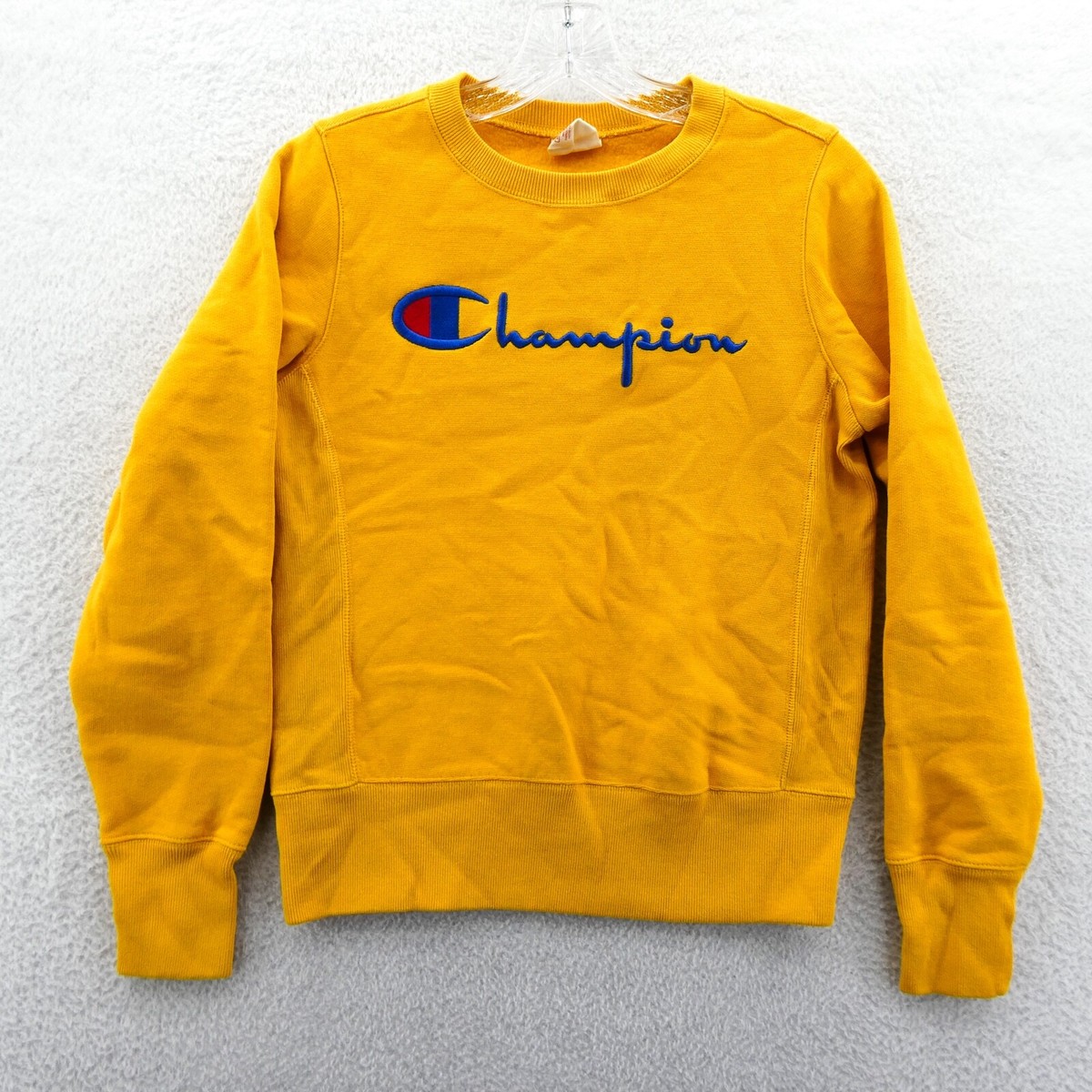 Fleece Pullover Champion Samt Pullover Kapuzenpullover Gelb