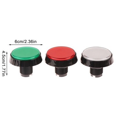 Arcade ----Taste 60mm DC 12V LED Großer runder Knopf 5 Farbmikroschaltertaste 