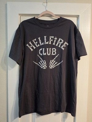 Stranger Things Hellfire Club T-Shirt Mens Black Graphic Size XL