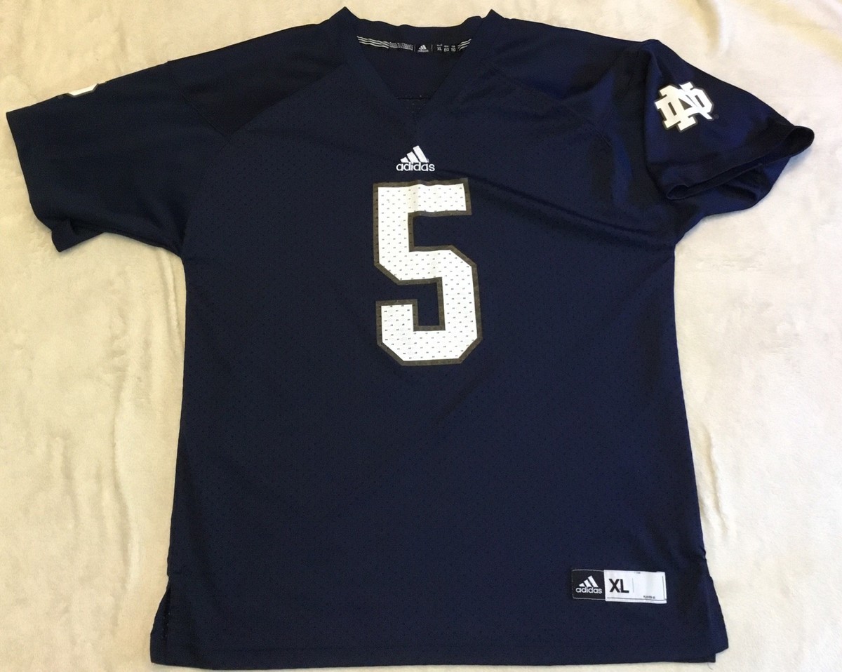 Adidas Notre Dame Fighting Irish Football Jersey Navy and Gold #5