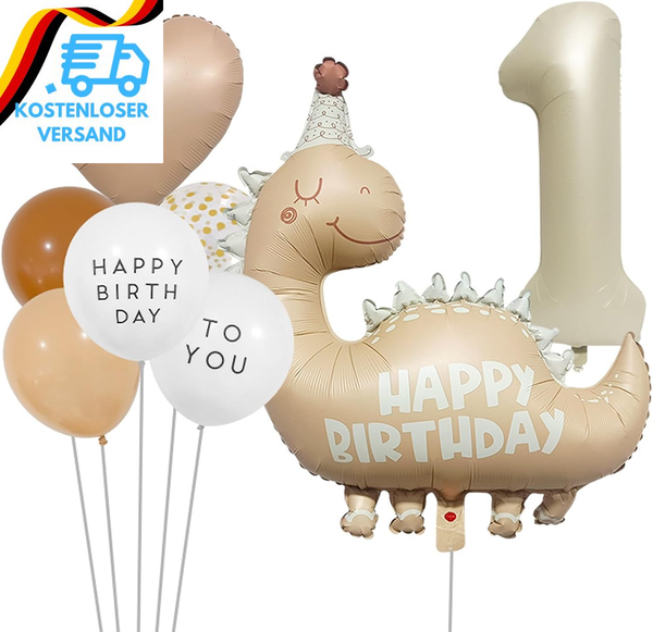 Dino Geburtstagsdeko 1 Jahr Junge, Dino Luftballon 1. Geburtstag Junge MäDchen,-image