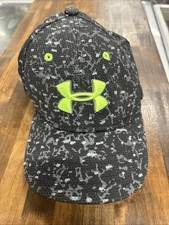 Under Armour Stretch Fit Youth Camo With Green Logo Fitted S/M Baseball Cap Hat