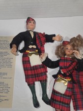 Vintage 1950s Flagg Flexible Dolls 2-Scottish Dancing Couple  Box