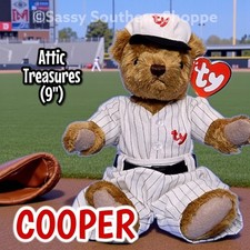 ⚾️ COOPER ⚾️ 2000 Ty Attic Treasures Jointed Baseball BEAR 9" Baby *MWMT*