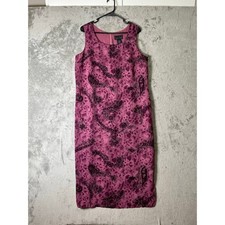 Vintage Y2K Soft Girl Pink Paisley Sheath Dress Feminine Cottagecore Retro Large