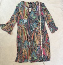 #10)  ❤️NWT Tommy Hilfiger Women Dress Printed Paisley Bell Sleeve Shift Size 14