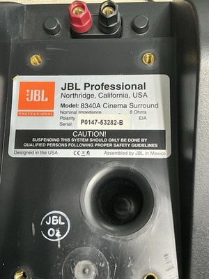 Pair of JBL 8340A Professional Cinema Home Theater Speakers -w