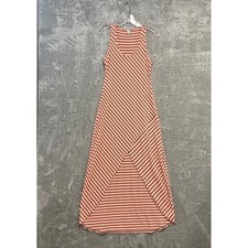 Guess Maxi Dress Womens Small Pink Striped Sleeveless Scoop Neck Knit Tank Gown