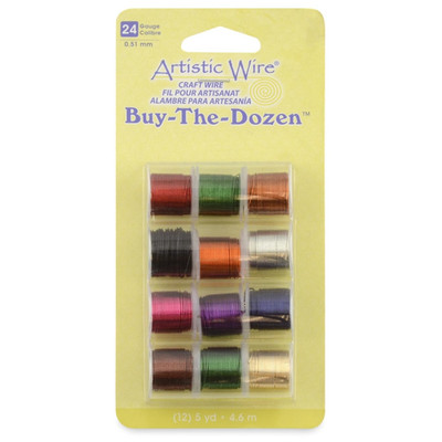 , 24 Gauge Tarnish Resistant Colored Copper Craft Wire, Buy-The-Dozen, Assorted