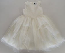Janie and Jack Girls' White Sparkle Tulle Dress Size 5