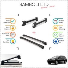 Bamboli 19" Skiträger & schwarze Querträger Set für VW Touareg 02-09 4tlg