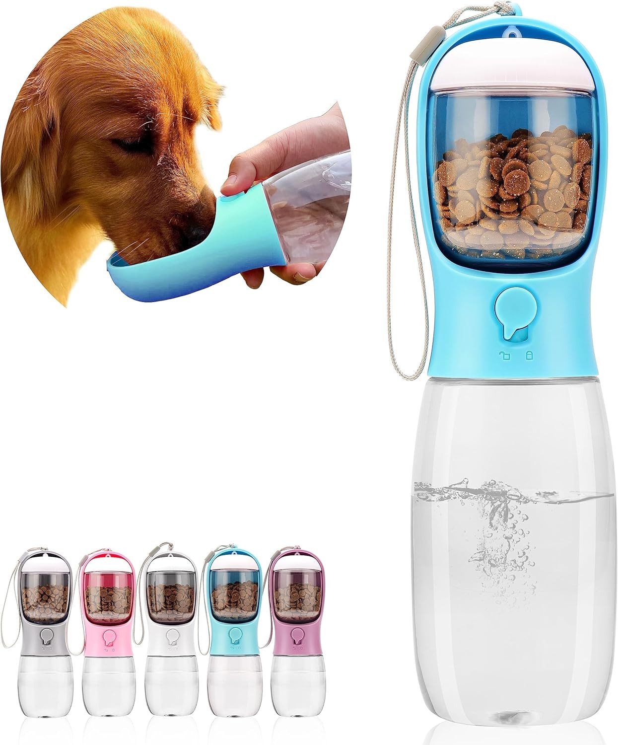 | Food Dispenser Travel Cup Leakproof Dog Cat Supply U