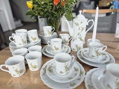 Eschenbach Bavaria Kaffeeservice  Serie ''Bayreuth'' mit dem Dekor ''Grüne Ranke