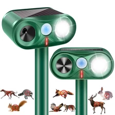 2025 2Pack Solar Ultrasonic Animal Repellent Outdoor Deer Repellent Devices w...