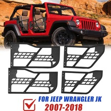 For 2007-18 Jeep Wrangler Jk 4 Door Half Tube Tubular Doors Matte Black Full Set