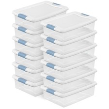 Sterilite 32 Qt Plastic Clear Stackable Latch...