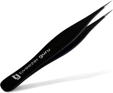 Tweezer Guru Pointed Tweezers for Ingrown Hair and Splinter Professional Stainle