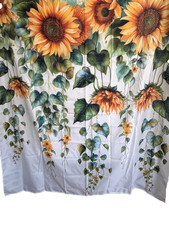 QZIDX Sunflower Shower Curtain 70x70 Fabric Floral Bathroom Decor Polyester