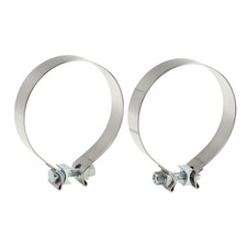 2pcs 5 Narrow Band Exhaust Clamp Lap Joint Sleeve Coupler T409 Stainless Steel