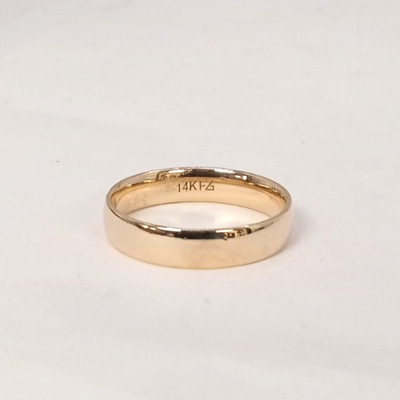 (MA2) Unisex 14k Yellow Gold 4.8 Grams 4.7mm Plain Wedding Band Ring 9.75