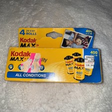 Kodak Max Versatility 400 35mm Film 4 x Rolls 24 Exposures EXP. 4/2007