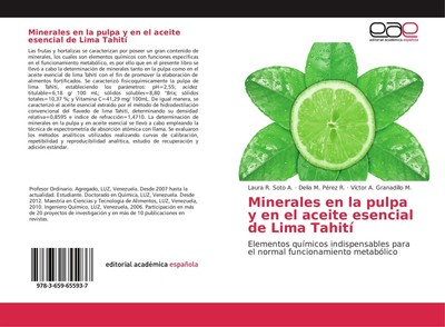 Minerales en la pulpa y en el aceite esencial de Lima Tahití | A. (u. a.) | Buch