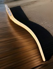 Vtg Sail Boat Nautical Laminated  Wooden 55" Total Length Tiller To Rudder 