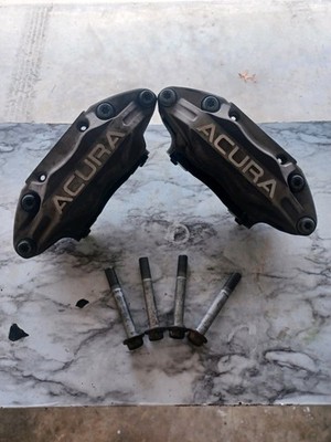 2005-2012 Acura RL Left & Right 4 Piston ADVICS Front Brake Calipers.