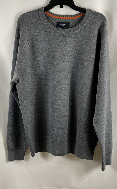 Jack Spade New York Men's Grey Wool Blend Crewneck Raglan Sweater Sz XL