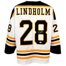 Elias Lindholm signed autographed jersey NHL Boston Bruins JSA COA