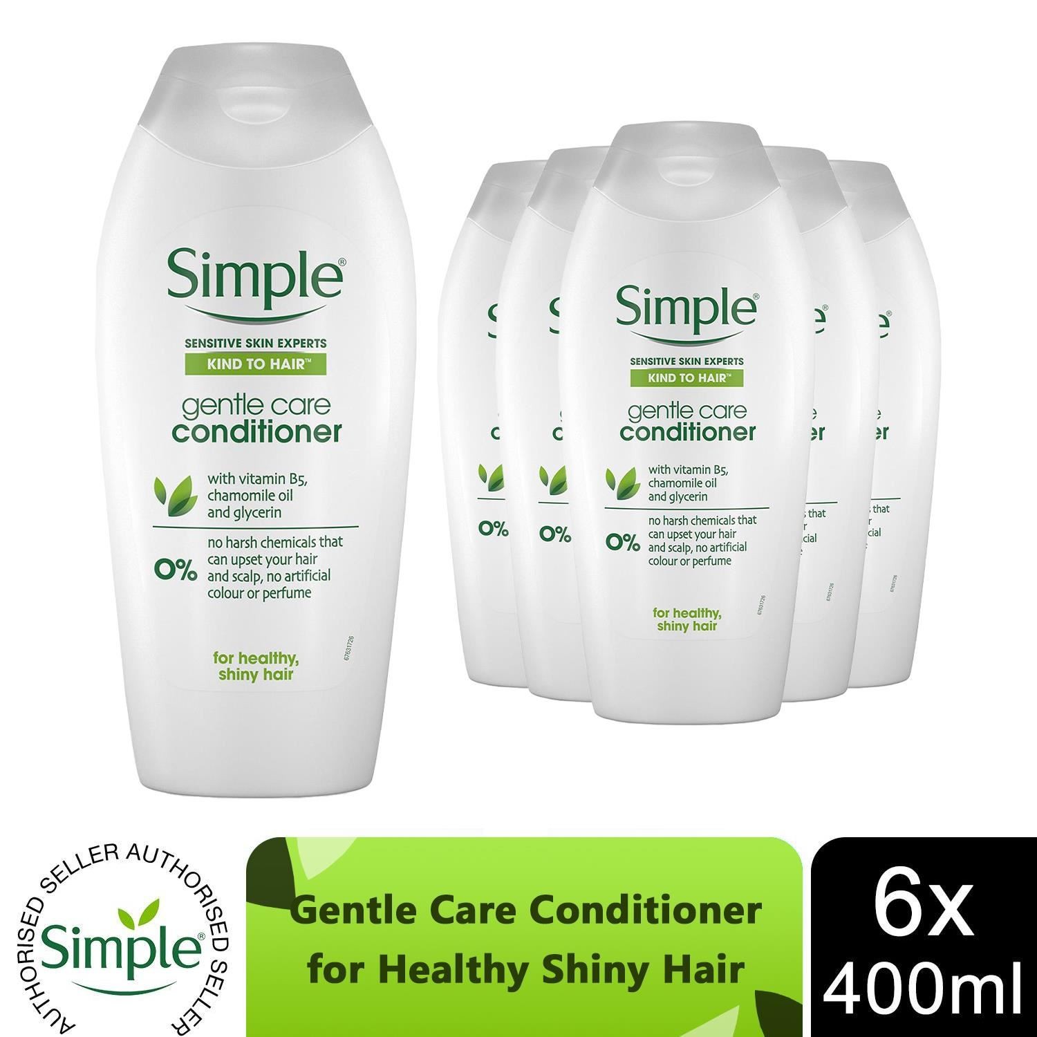 Simple Kind to Hair Gentle Care Conditioner, 6 Packs of 400ml