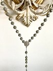 Antique Rosary ~ Metal Rosebud Beads ~ Rare Primitive Spain ~  Aged Green Patina — photo 4