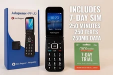 Prepaid 4G VoLTE Flip Phone Unlocked Hot Pepper Jalapeno Easy Cell Phone