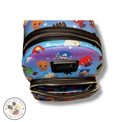 Disneyland Loungefly Chibi Faux Leather Backpack Avengers Blue New No Tags s-l400.jpg main image 4