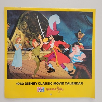 Vintage 1980 Disney Classic Movie Calendar put out by Pepsi Taco Bell