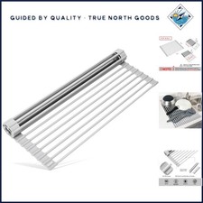 Roll-Up Dish Drying Rack for Over Sink, Non-Slip Silicone with Strong Support