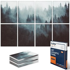BUBOS 8 Pcs Art Acoustic Wall 48 * 32 Inches, Fog Forest