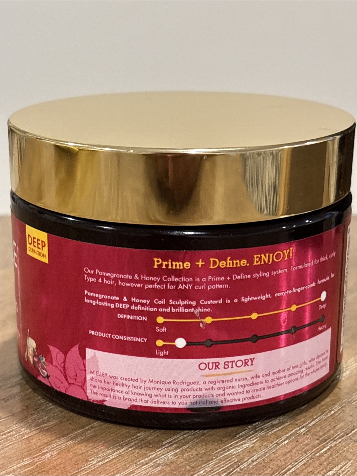 Mielle Pomegranate & Honey Coil Sculpting Custard 12oz 75% Full