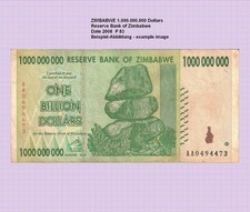 SIMBABWE  ZIMBABWE  1 BILLION  DOLLARS  2008  P. 83 (VF-F) #677##