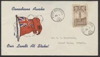 1942 #257 10c Parliament War Issue FDC Canada Flag Patriotic Cachet Port Burwell