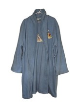 Vintage 90s Disney Winnie The Pooh Piglet Embroidered Baby Blue Bath Robe READ