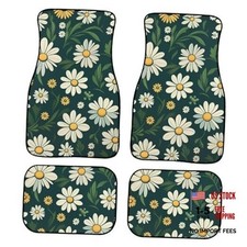 Universal Daisy Car Floor Mats,Floral Print Vehicle Floor Daisy Floral