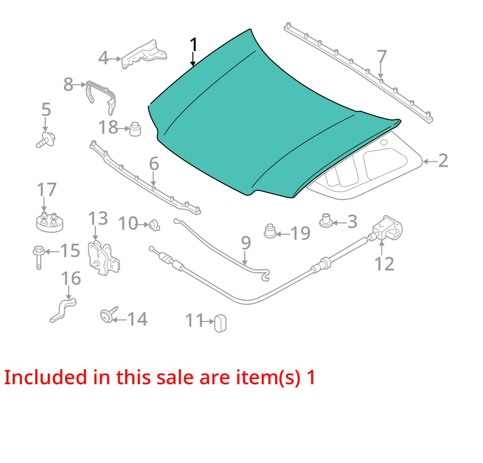 2008-2012 Ford Escape Hood Oem JFN85 - Image 2 of 3