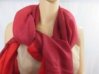 NEW Marina D'Este Collection Cashmere Scarf Red/Burgundy Ombre Stripe 30x60 NWT — photo 3