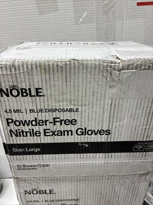 Nitrile Exam Gloves, Powder Free Large Blue. Case of 1,000
