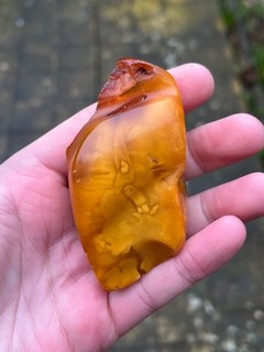 Butterscotch Egg Yolk Amber Stone For Beads Necklace Antique 19th Century 45 G