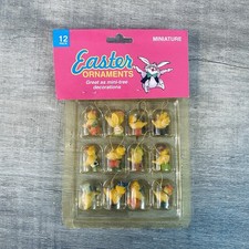Set Of 12 Easter Egg Ornaments Chickens New In Package Vintage