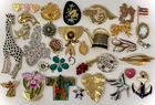 Lot Vtg & Modern BROOCH Pins Costume Jewelry Parts AS IS Craft Art Repurpose A1