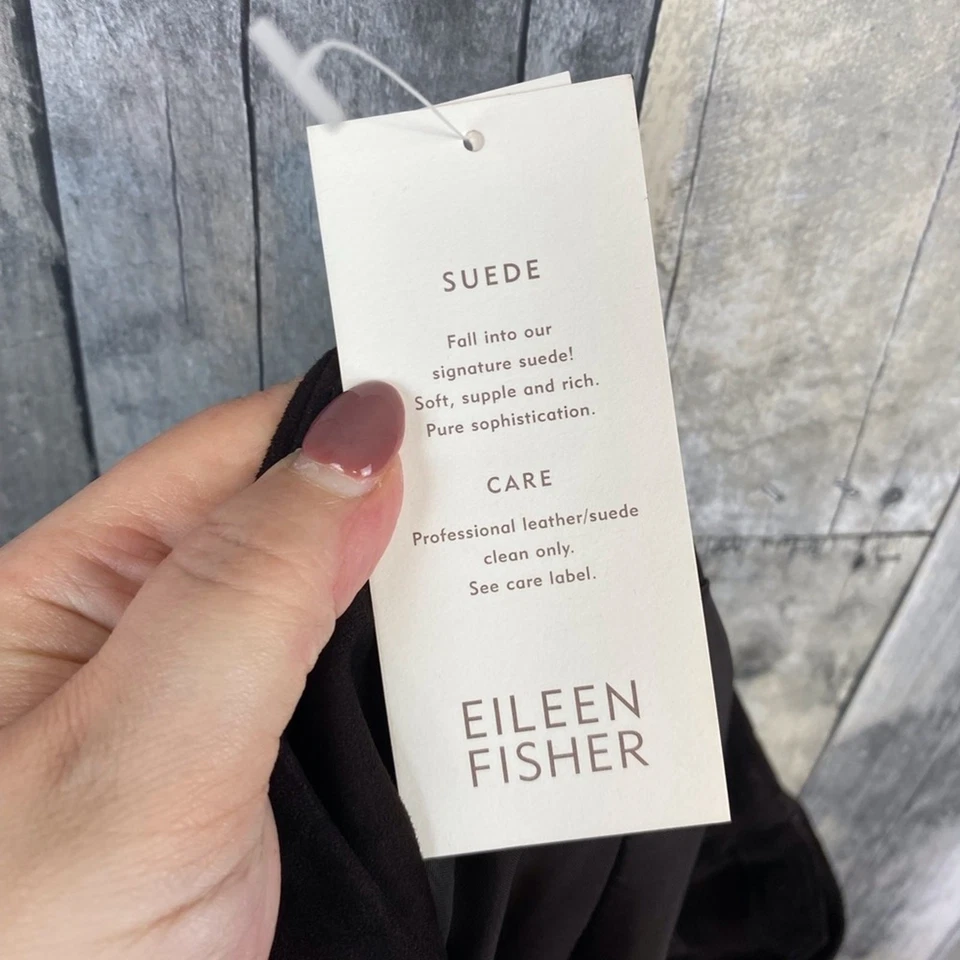 "Falda de gamuza Eileen Fisher 27"" corneada con yugo en marrón chocolate talla XL ¡Nueva! Foto 4 de 4